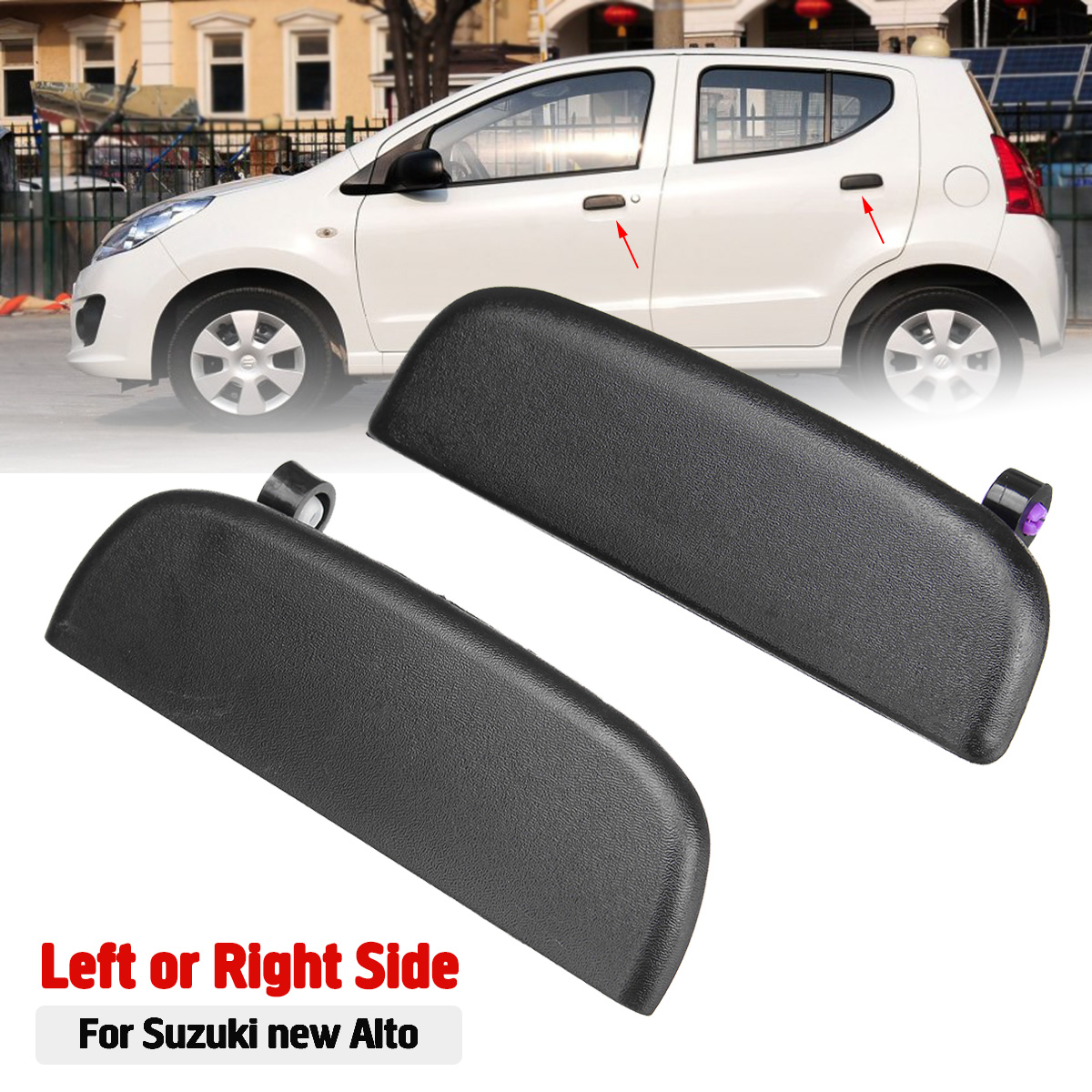 Left Viviance Left or Right Black Car Front and Rear Outer Door Handle Knob for Suzuki New Alto