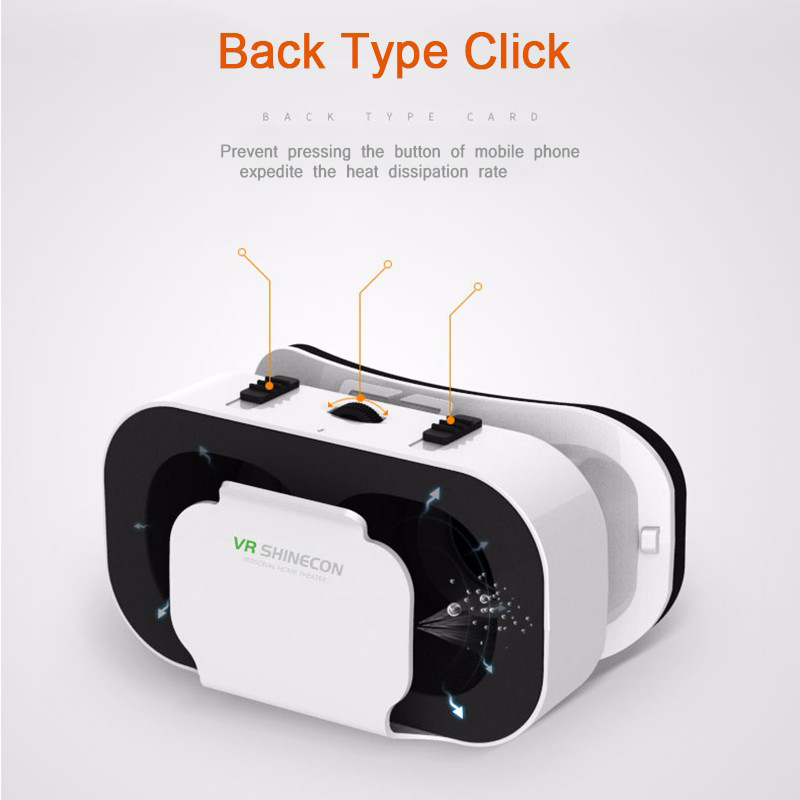 VR Shinecon Headbrand Head Mount 3D Виртуальные очки реальности для смартфона с диагональю 4,7-6,0 дюйма