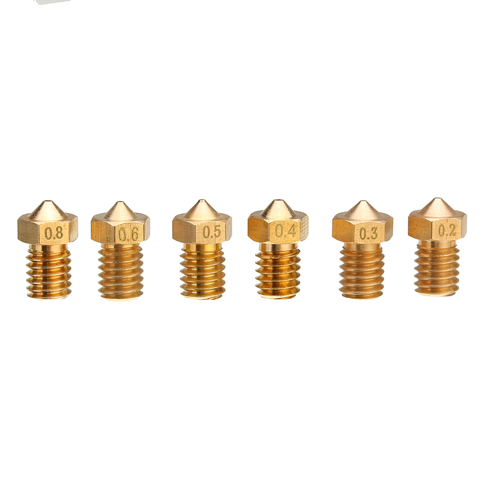TRONXY® V6 0.2/0.3/0.4/0.5/0.6/0.8mm M6 Thread Brass Extruder Nozzle For 3D Printer Parts 2