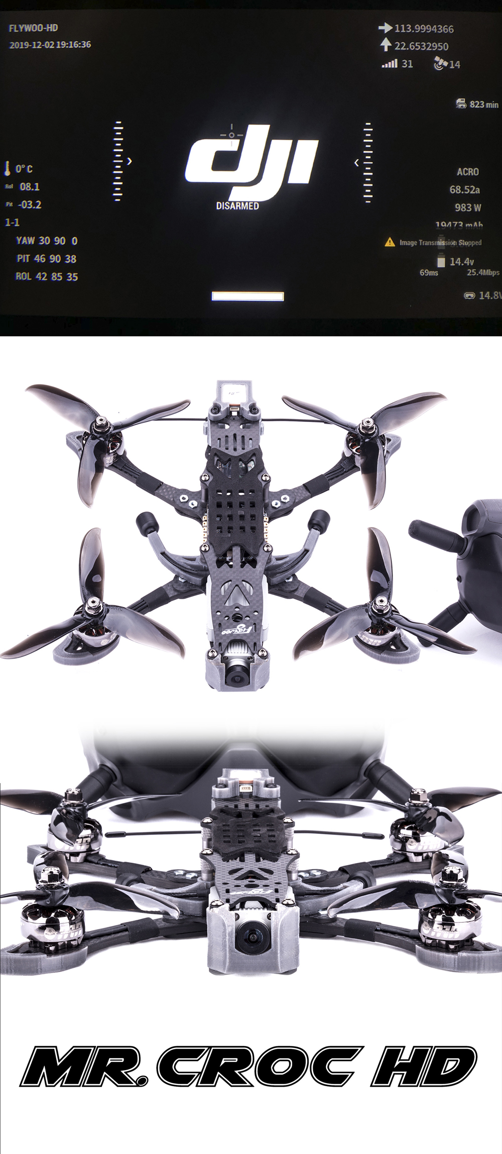 Flywoo Mr.Croc-HD 6 Inch 4S Freestyle FPV Racing Drone BNF DJI FPV Air Unit F7 Bluetooth FC GPS 2450KV 50A BLheli_32 ESC Titanium - Photo: 4