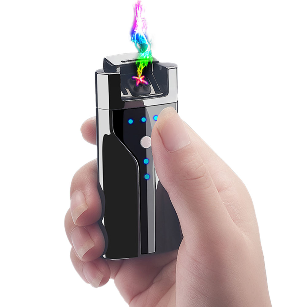 

KCASA KC-308 Double Arc Electric Lighter USB Charging Power Display Windproof Lighter BBQ Ignition