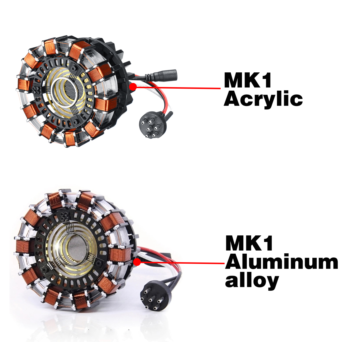 MK1 Aluminum Alloy Tony 1:1 Arc Reactor DIY Model Kit LED Chest Lamp USB Movie Props Gifts Science Toy 83