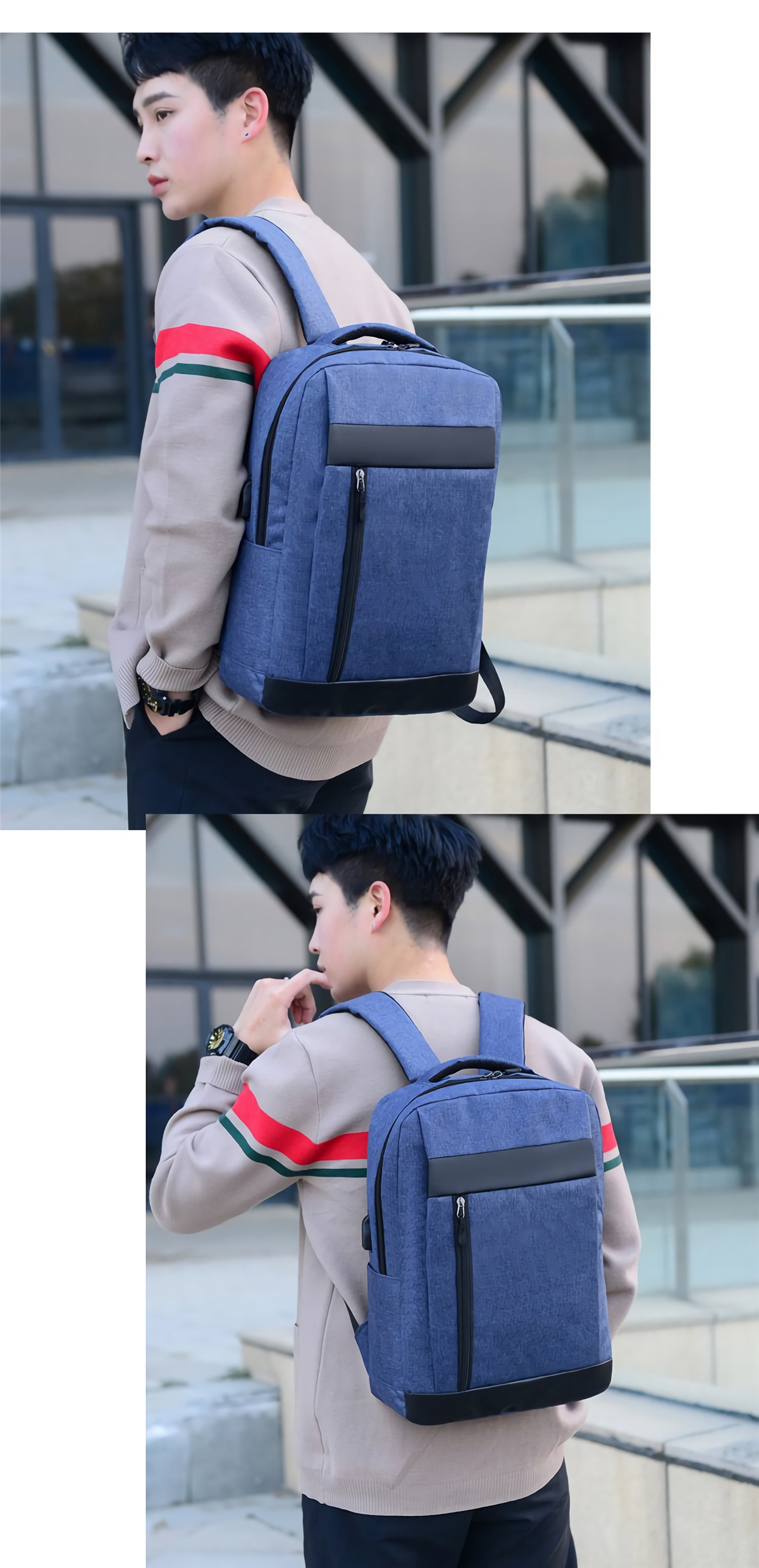 3Pcs Men Backpack Set USB Charging Laptop Bag Multifunctional Casual Travel Backpack Men Women School Bag Backpacks