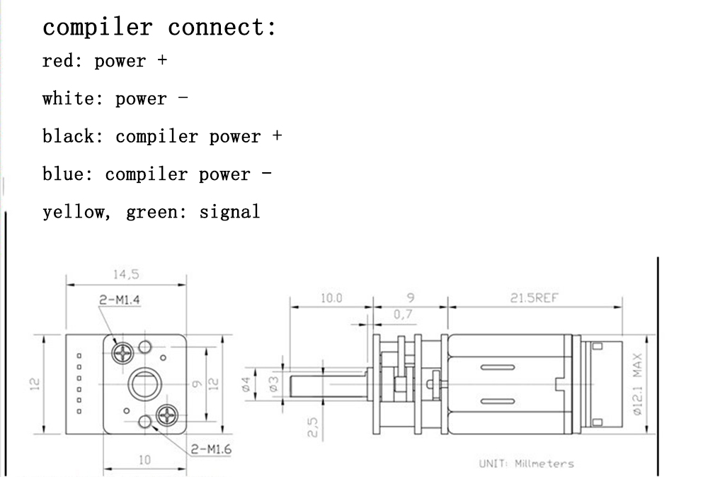 Small Hammer M110 GA12-N20 Compiled 6V 60rpm DC Motor For DIY RC Car