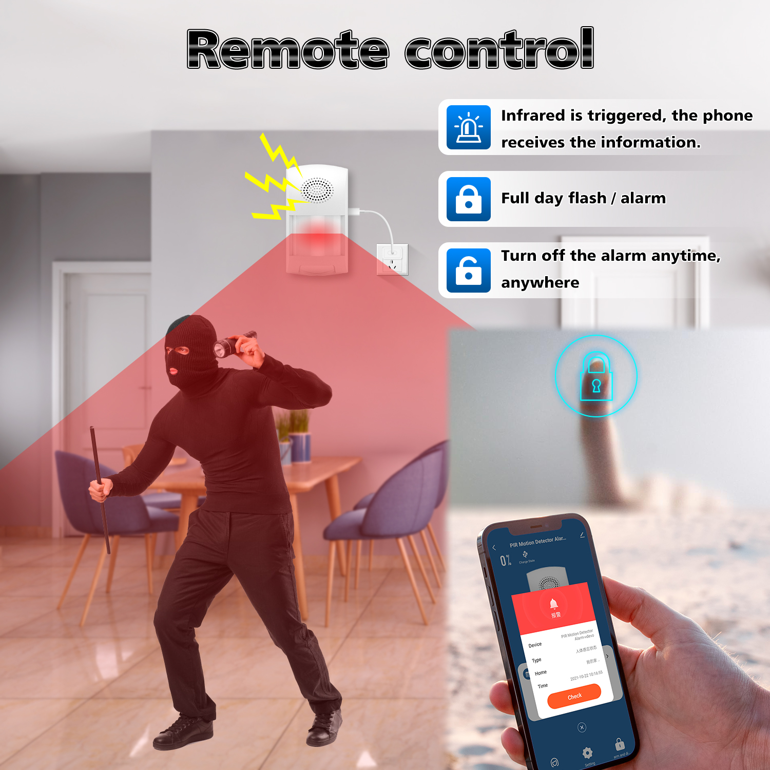 Tuya WiFi Infrared PIR Motion Sensor Security Protection Presence Sensor Detector Burglar Sound Alarm Smart Life Work with Alexa