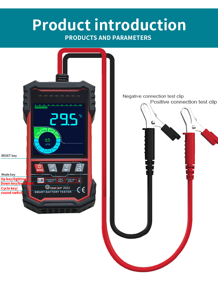Battery Tester 3.2-inch Color Screen Automatically Recognizes Voltage