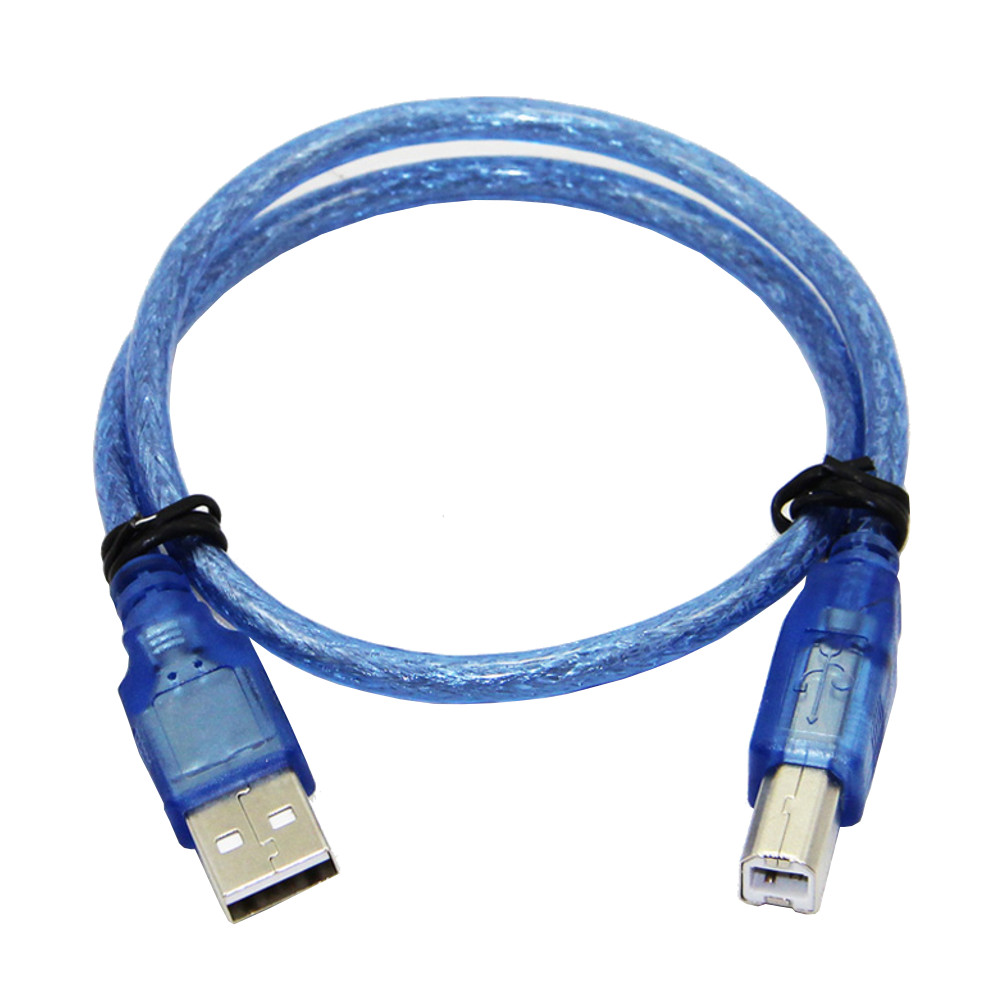 5pcs 30CM Blue USB 2.0 Type A Male to Type B Male Power Data Transmission Cable For  UNO R3 MEGA 2560