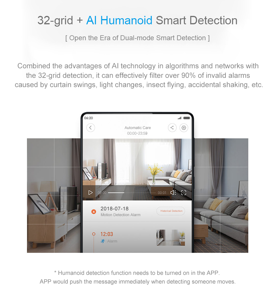 Original Xiaomi Mijia AI Smart Home 130Â° 1080P HD Intelligent Security WIFI IP CameraMotion Detection Monitor