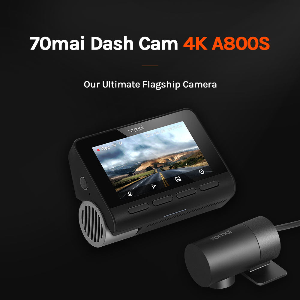 70mai 4K Dash Cam A800S Car DVR GPS ADAS 2160P UHD Support Rear or Interior Camera Recorder 24H Parking 140FOV