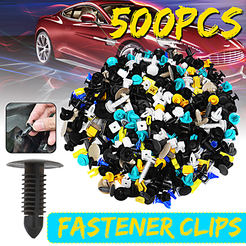 500Pcs Universal Mixed Auto Fastener Car Bumper Door Panel Fender Liner Clips Retainer Fastener Rivet