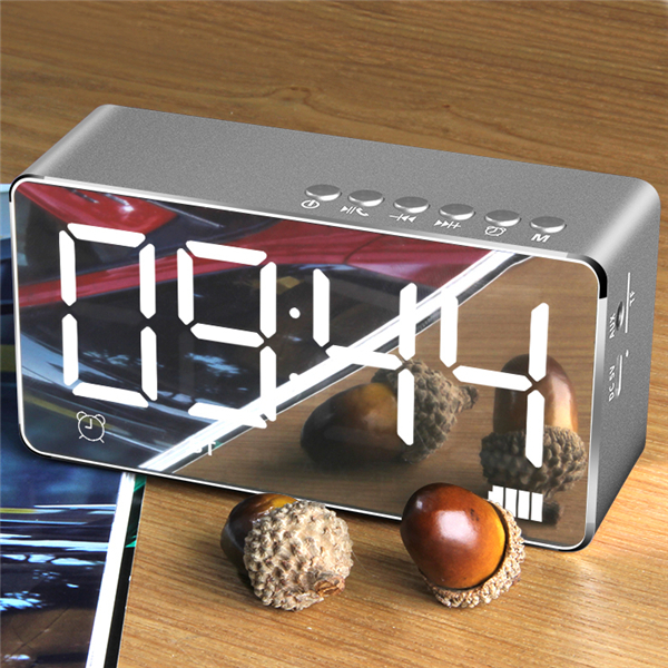 

Bakeey™ Q9 2000mAh LED Display Alarm Clock TF Card AUX FM Radio bluetooth Speaker With Mic
