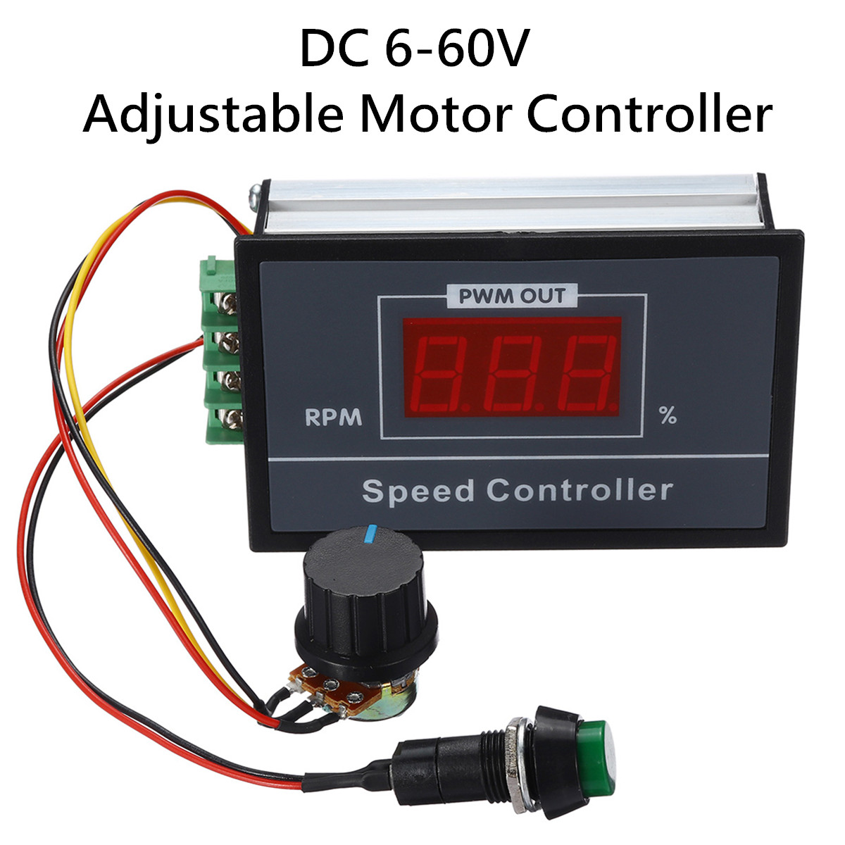 6-60V PWM DC Motor Speed Regulator Power Controller Switch w/ Digital Display 