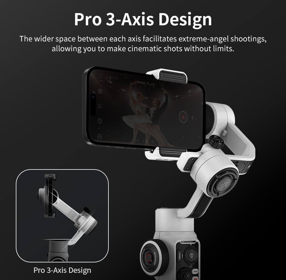 ZHIYUN Smooth 5S Smartphone Gimbals 3-Axis Handheld Stabilizer for iPhone 14 Pro Max/iPhone 13/Xiaomi/VS DJI OM 6/ OM5