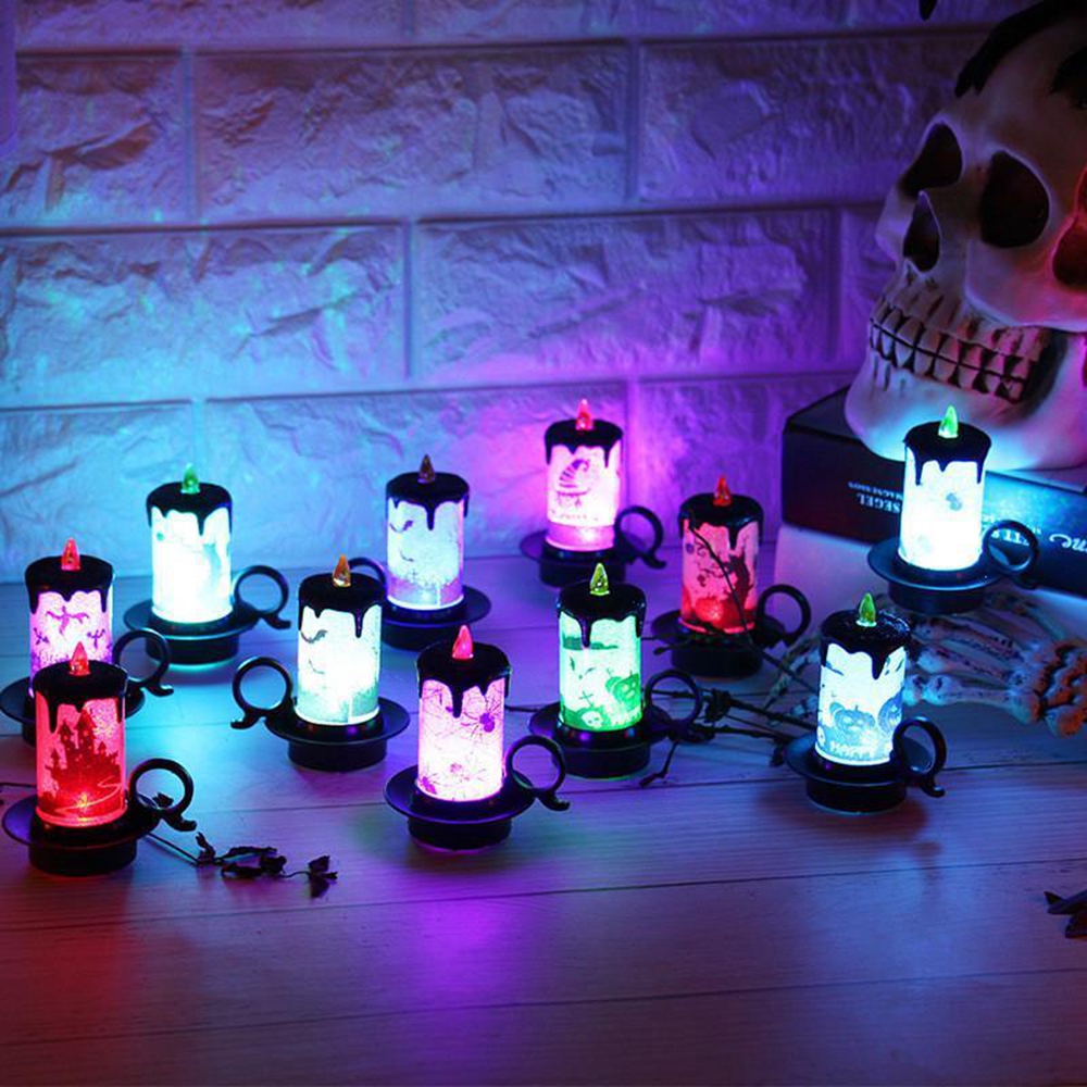 

Battery Powered Halloween Decoration LED Candle Flameless Tea Night Light for Haunted House Party