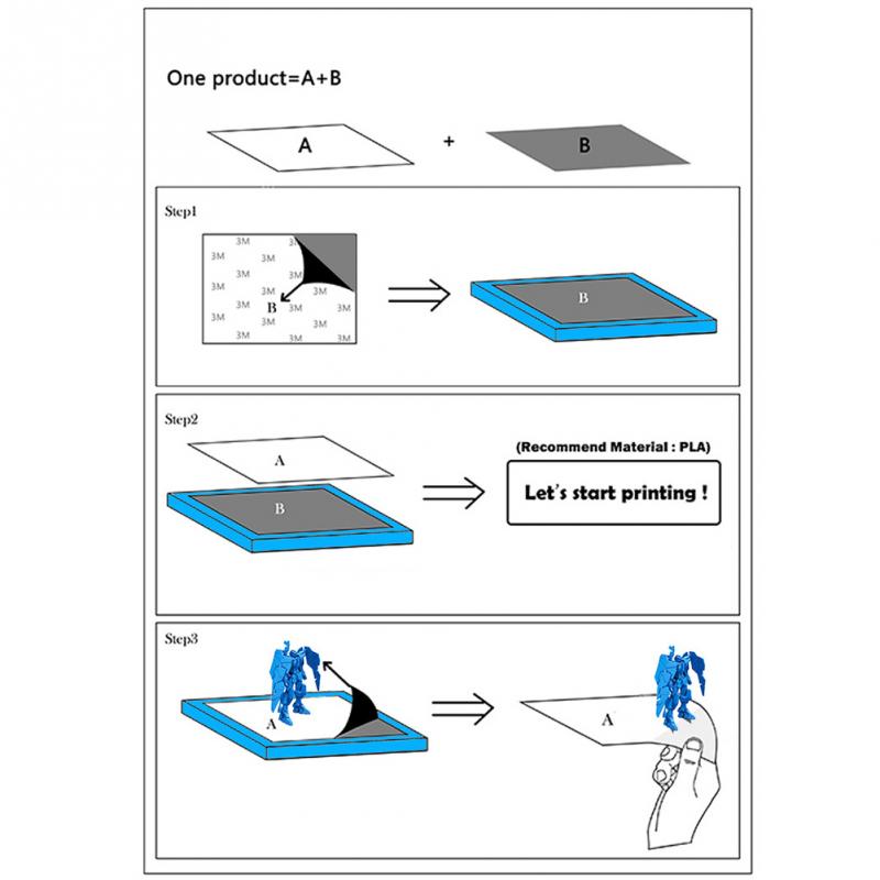 200*200mm Reuse Flexible Magnetic Platform Sticker For 3D Printer Heated Bed Hotbed 8