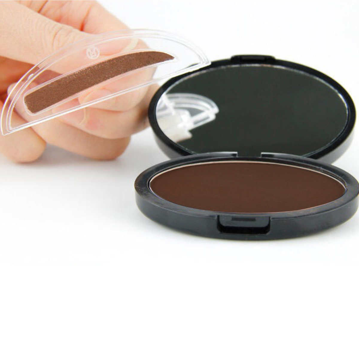 Grey Brown Makeup Eyebrow Gel Brow Stamp Powder Seal Waterproof Eyes Cosmetic Black Head Brush Tools