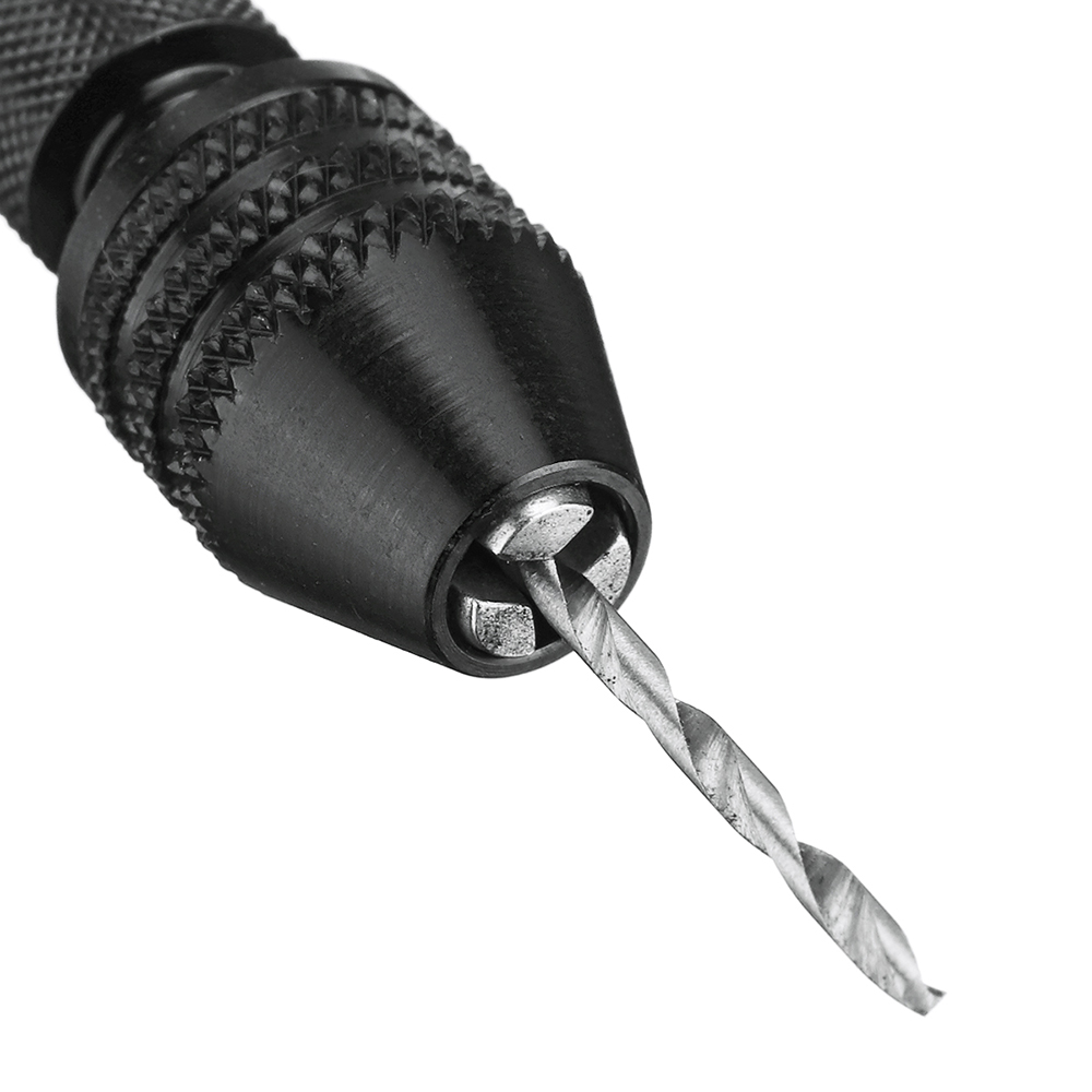 0.3-3.8mm Mini Aluminum Hand Drill with Twist Drill Bits Chuck Drilling Rotary Tools - Photo: 9