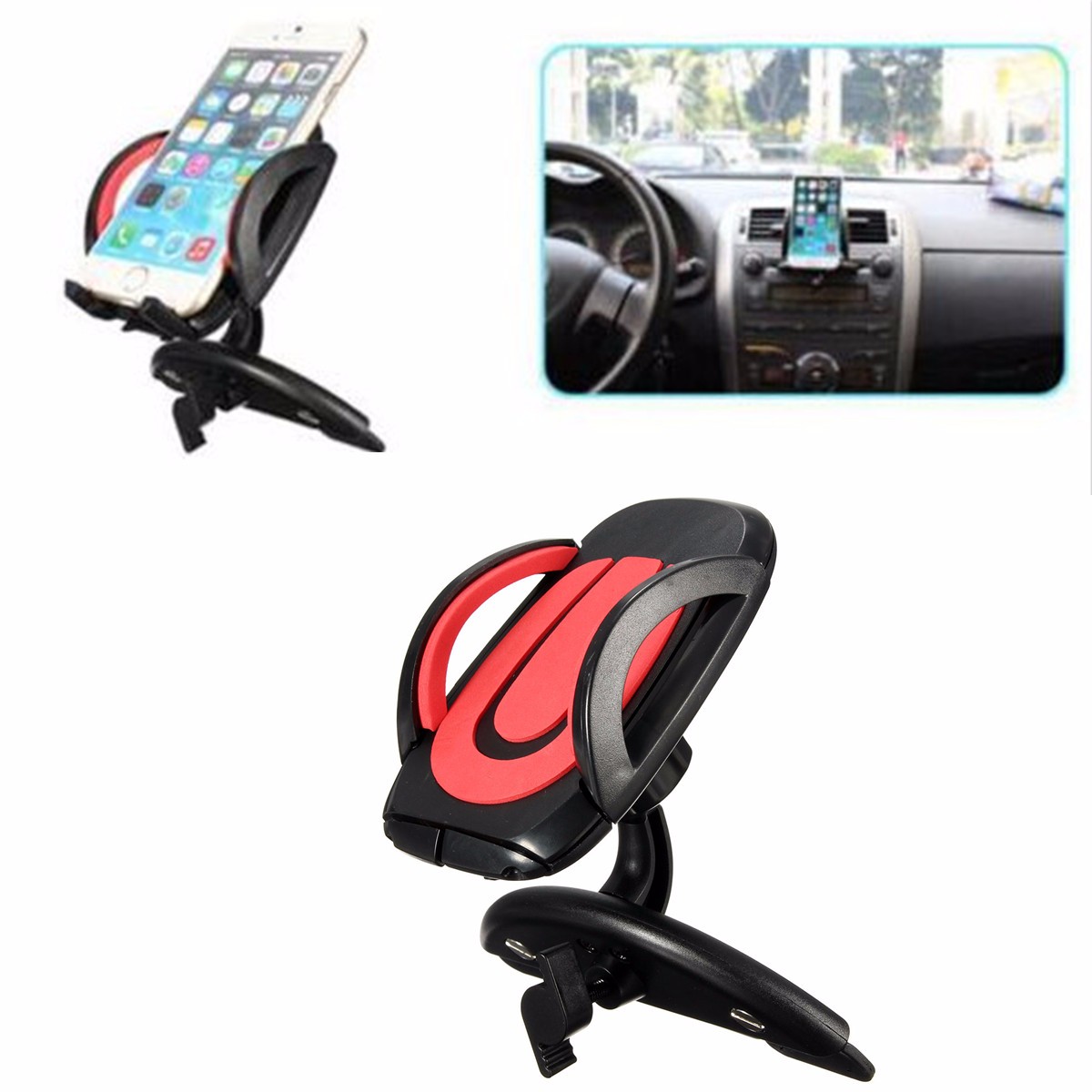 ELEGIANT Car CD Slot Holder Dash Slot Mount Holder Dock Stand For iPhone 12 Pro Max For Samsung Galaxy S21 Note S20 ultra Huawei Mate40 P50 OnePlus 9 Pro