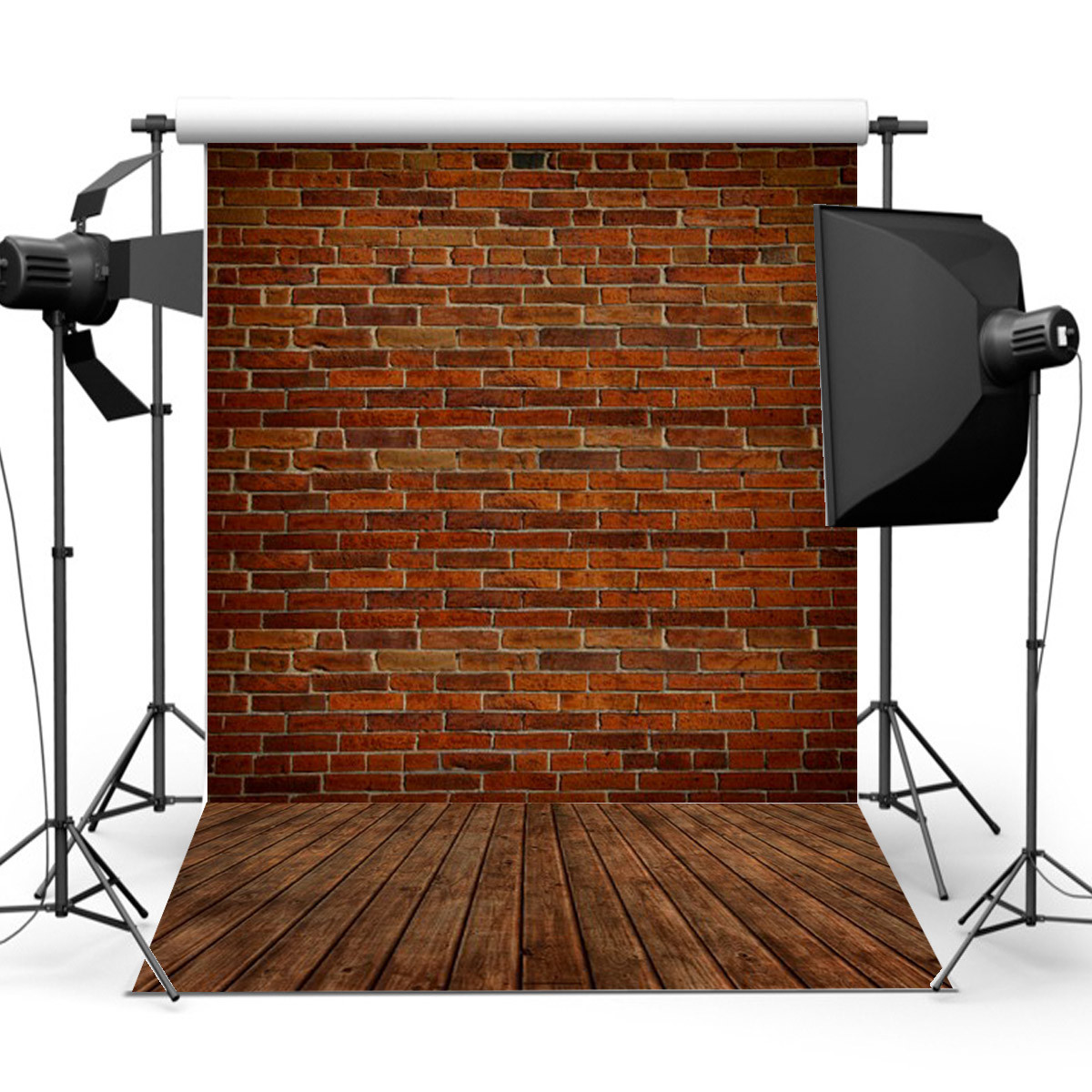 

5x7ft Brick Wall Paper Wood Floor Vinyl Photography Backdrop Photo Studio Prop Background