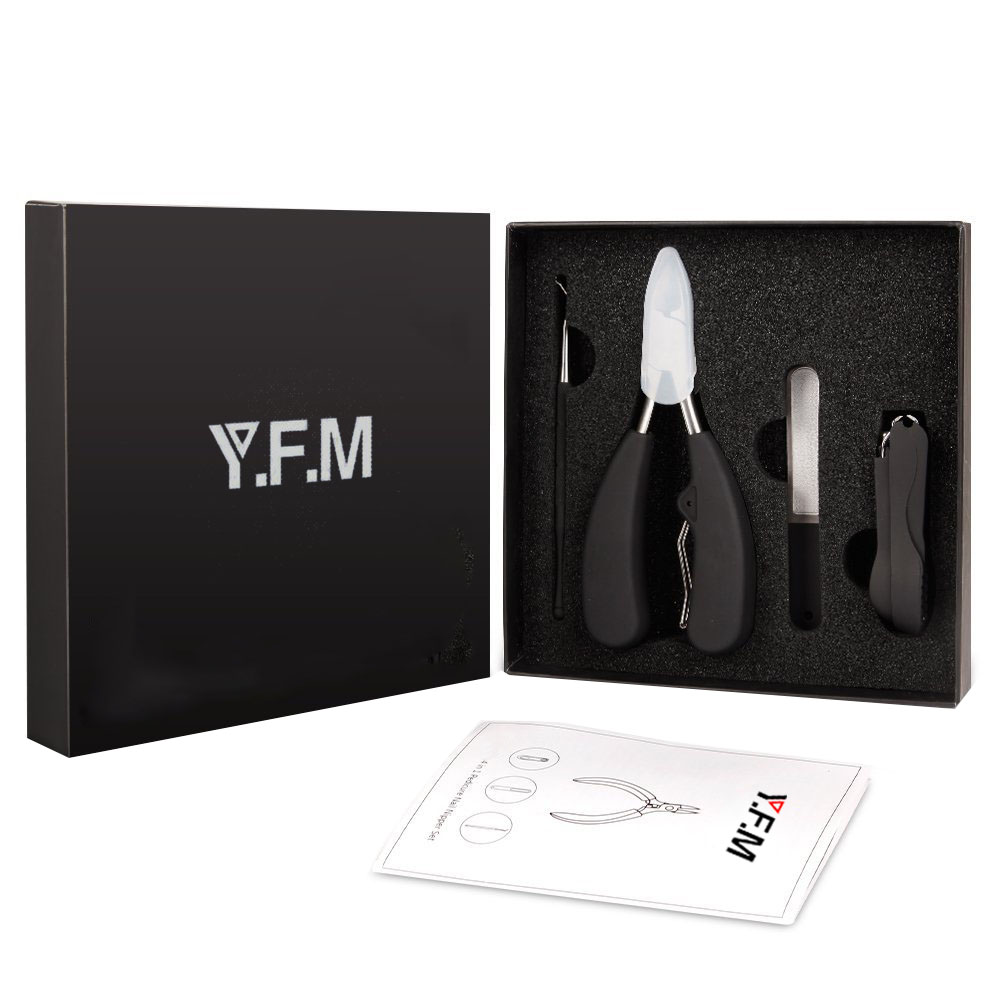 Y.F.M� 4 in 1 Precision Ingrown Toenail Nipper Stainless Steel Nail Clipper File Lifter Cleaner Pedicure Tools