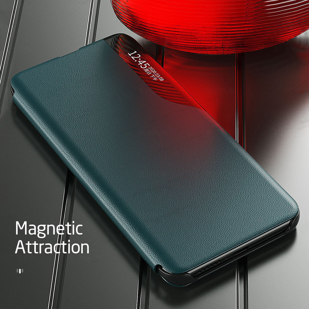Bakeey for Xiaomi Redmi Note 10 Pro/ Redmi Note 10 Pro Max Case Magnetic Flip Smart Sleep Window View Shockproof PU Leather Full Cover Protective Case Non-Original