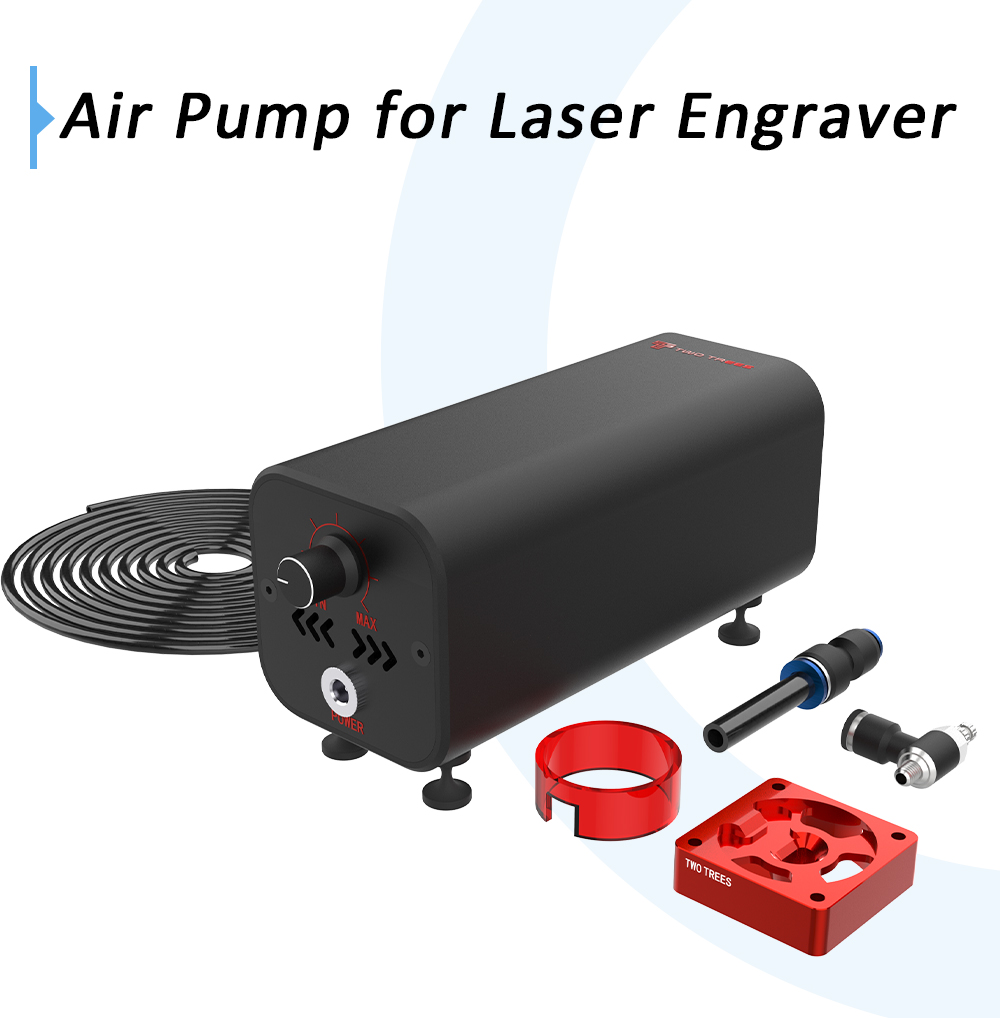 TWOTREES® Air Pump Air Assist System Quiet and High Flow Fits TwoTrees Laser Engravers Laser Engraving Machine