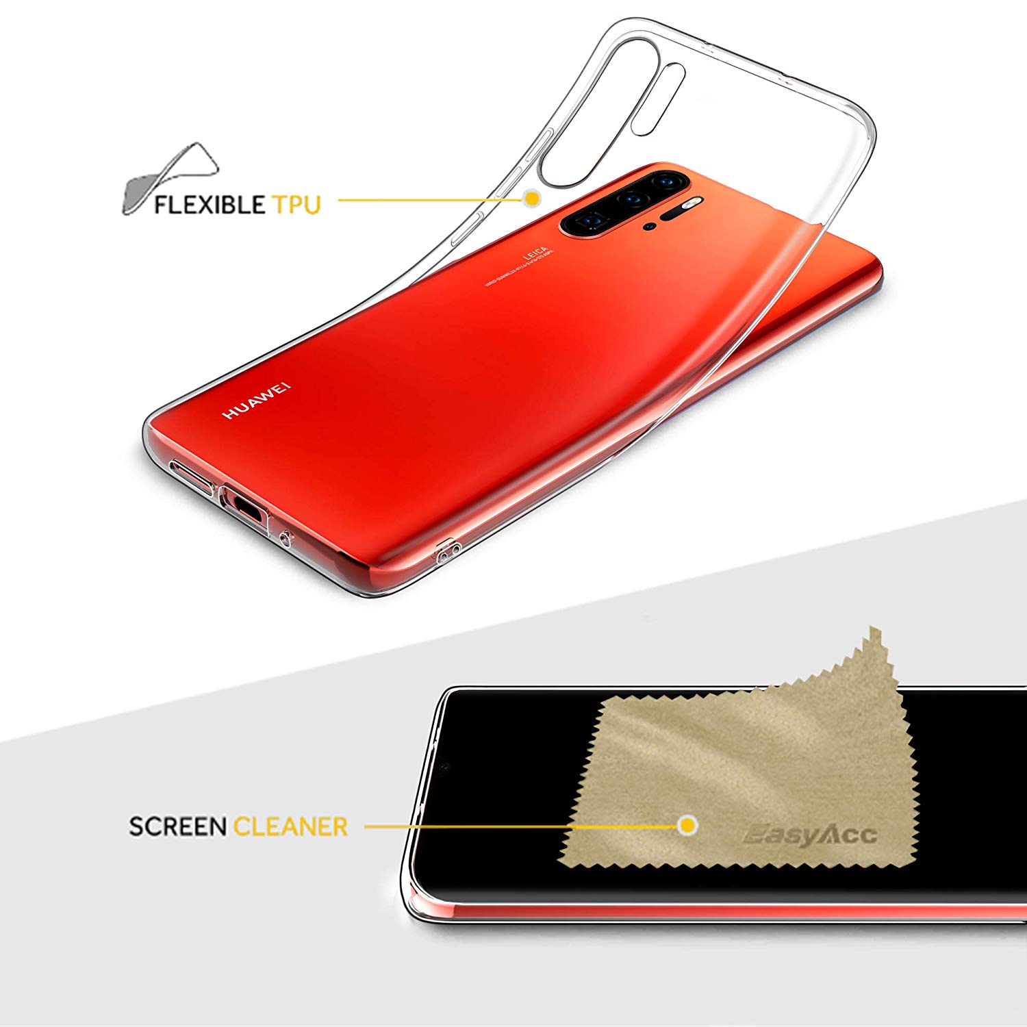 Bakeey Ultra-Thin Anti-Scratch Transparent Soft TPU Protective Case for HUAWEI P30 Pro