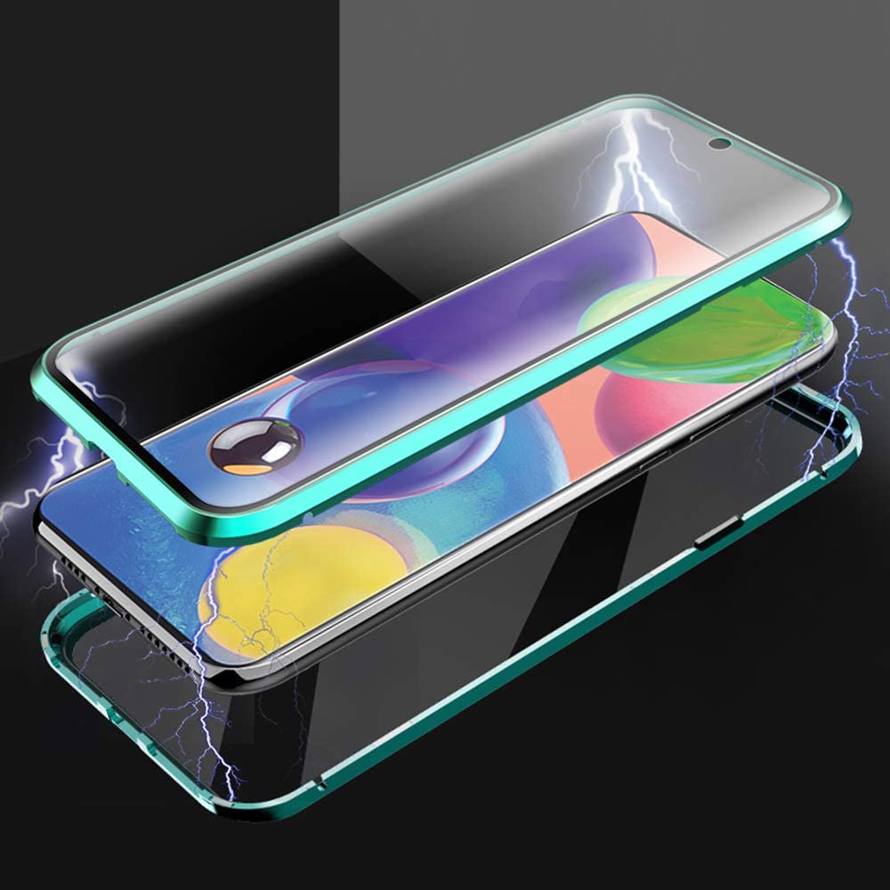 Bakeey 360º Curved Magnetic Flip Double-sided 9H Tempered Glass Metal Full Body Protective Case for Samsung Galaxy A51 2019