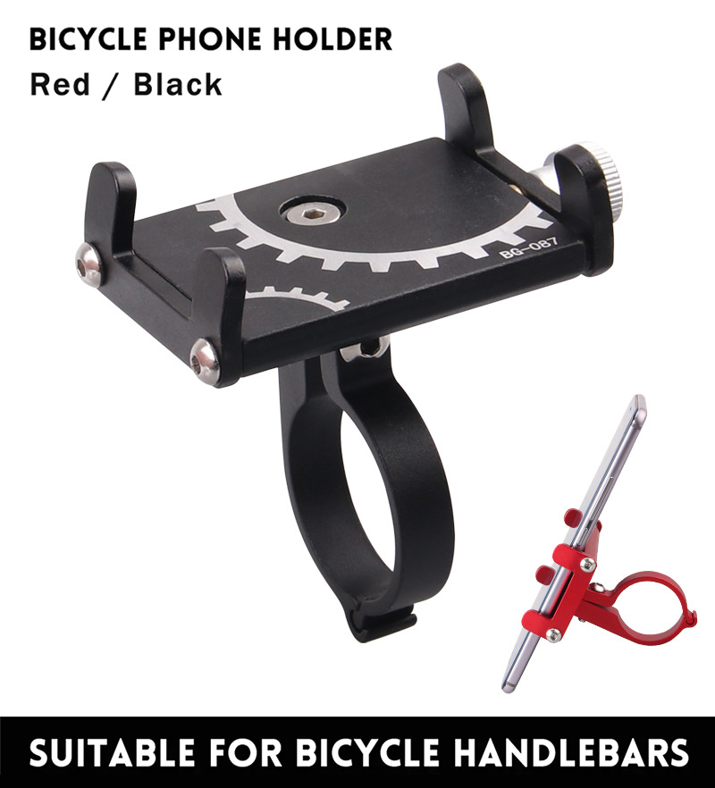 MZYRH BG-087 Outdoor Vlog Recording Aluminum Alloy Motorcycle Bike Bicycle Handlebar GPS Mobile Phone Holder Stand for Devices between 55-100mm Width