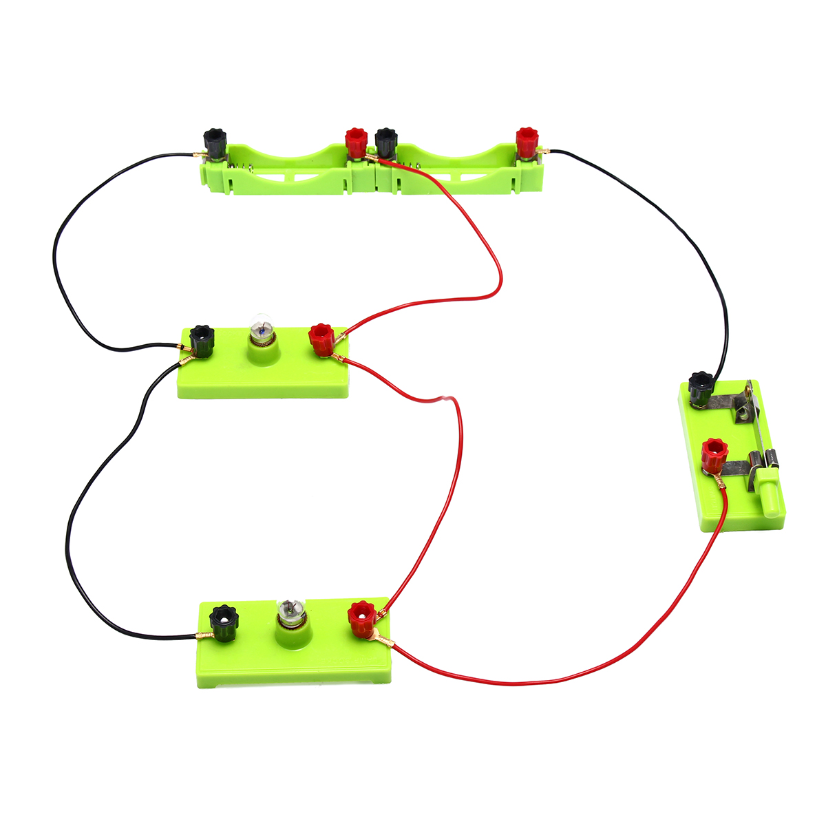 Electric Circuit Kit Bulb Switch Conductive Line Kid School Educational Science Toy DIY Montessori