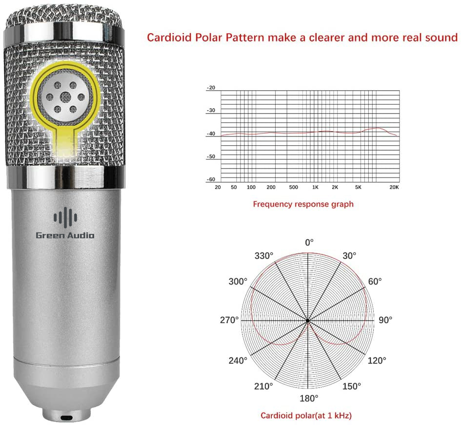 GAM-800P Microphone Condenser Sound Recording Microphone Kit With Phantom Power For Radio Braodcasting Singing Recording KTV Karaoke Mic