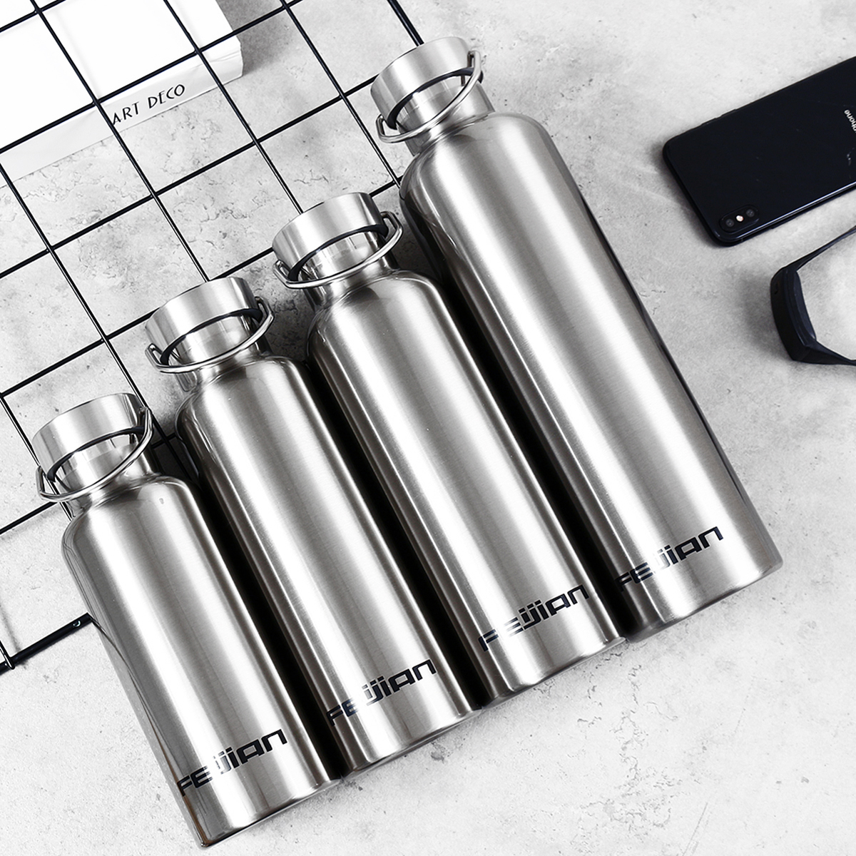 500ml~1000ml Portable Stainless Steel Thermos Bottle Water Cup Vacuum Bottle Sports Outdoor Travel 9