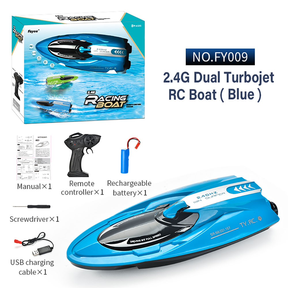 Fayee FY009 Remote Control Boats for Kids and Adults 2.4G High Speed Remote Control Boat, Fast RC Boats for Pools and Lakes