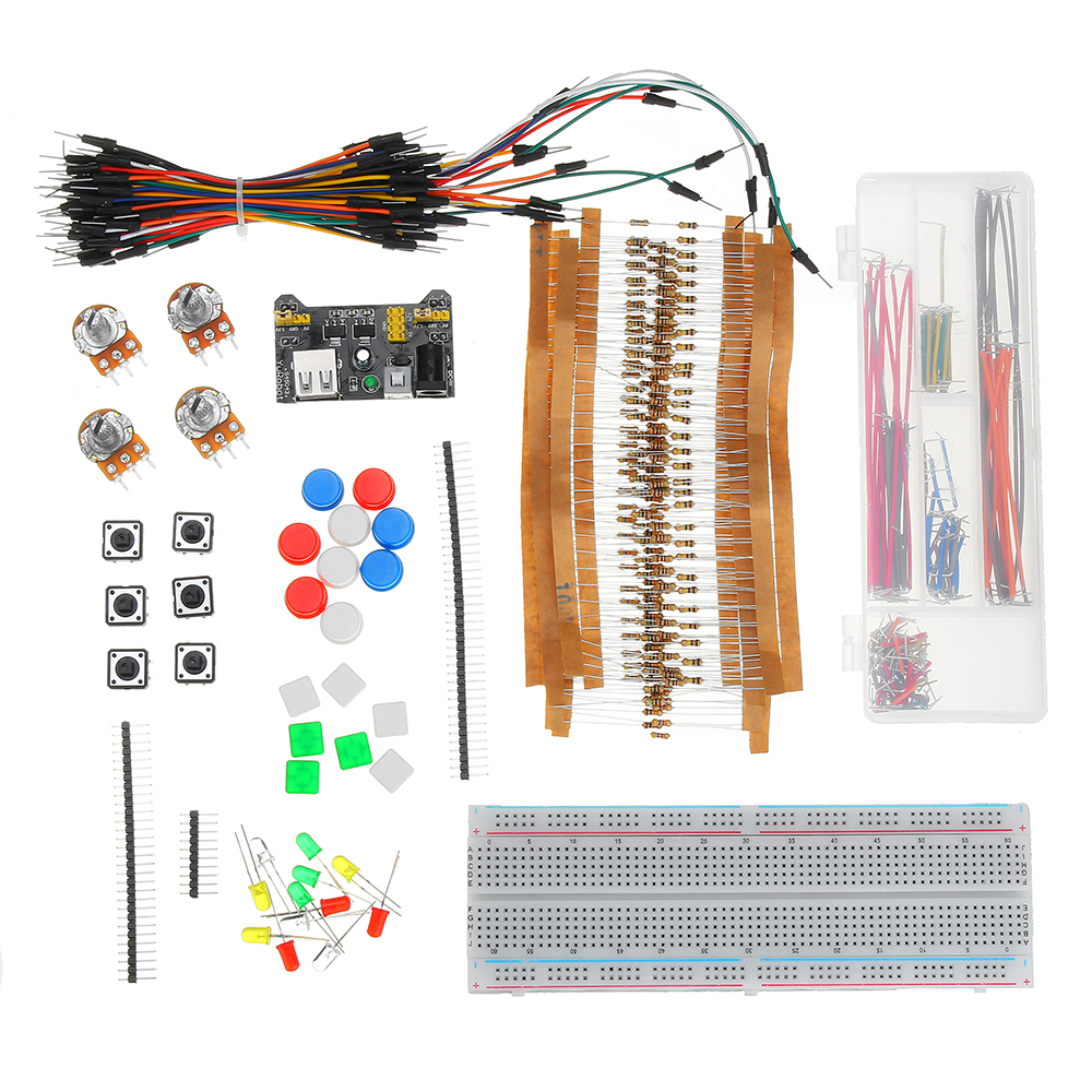 Generic Parts Package+3.3V/5V Power Module+MB-102 830 Points Breadboard+65 Flexible Cables+Jumper Wire 10
