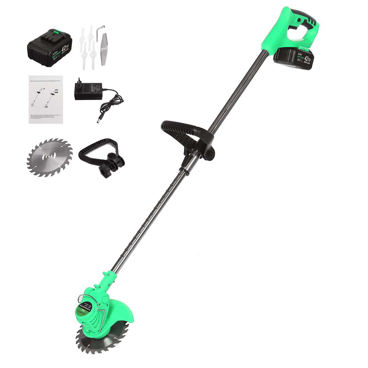 110V/220V Rechargeable Wireless Electric Grass Trimmer Kit Garden Lawnmower With Battery