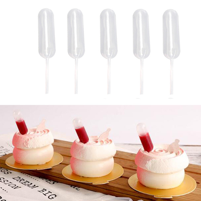 

100pcs Plastic Squeeze Transfer Pipette Dropper Disposable Pipettes For Strawberry Cupcake Cream