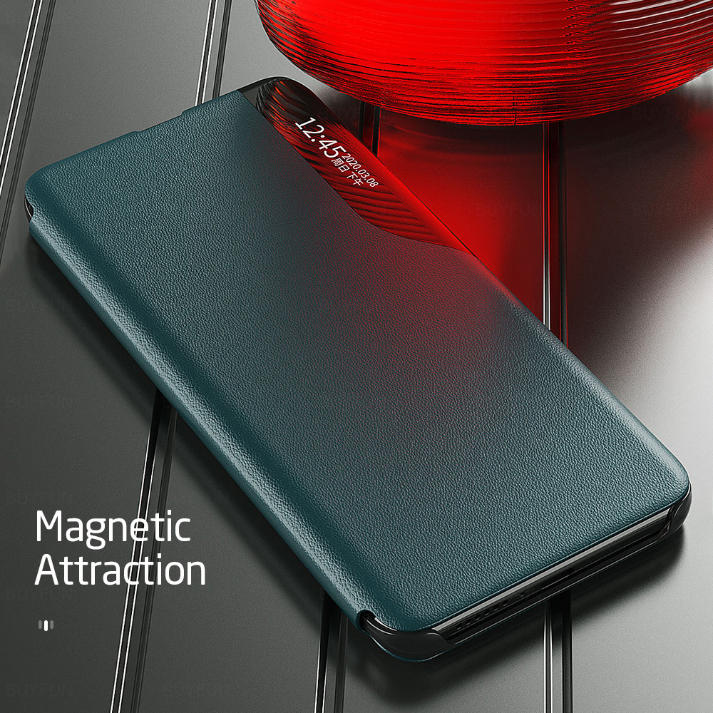 Bakeey for Xiaomi Mi 11 Lite Case Magnetic Flip Smart Sleep Window View Shockproof PU Leather Full Cover Protective Case Non-Original