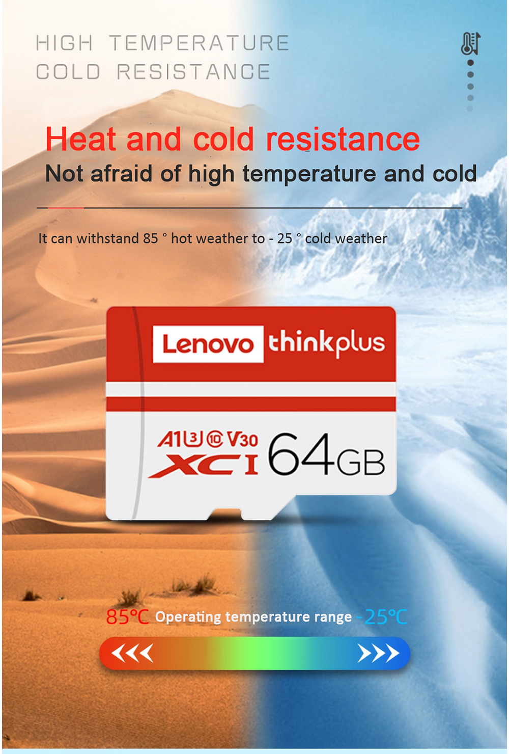 Lenovo ThinkPlus TF101 C10 A1 TF Memory Card 90MB/S 32G 64G 128G TF Flash Card IPX7 Waterproof Smart Card
