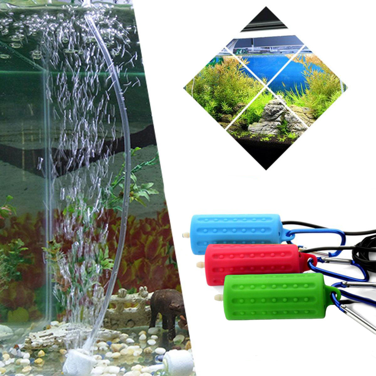 Wiouy Portable Mini USB Aquarium Fish Tank Oxygen Air Pump Mute Energy Saving Supplies Accessories blue