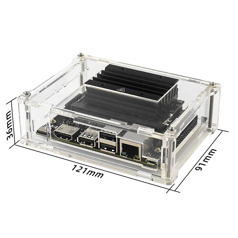 Catda® Jetson Nano Case Development Board Acrylic Transparent Shell Protective Case with Cooling Fan