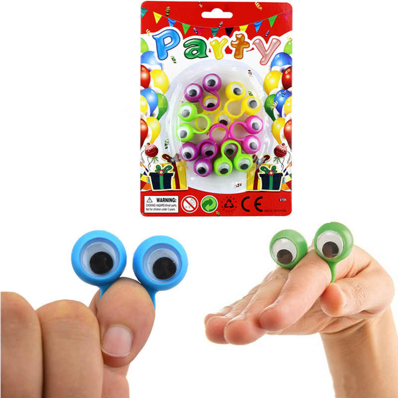 

Big Eye Finger Puppets Plastic Rings with Wiggle Eyes Party Favors Assorted Colors Pinata Fillers