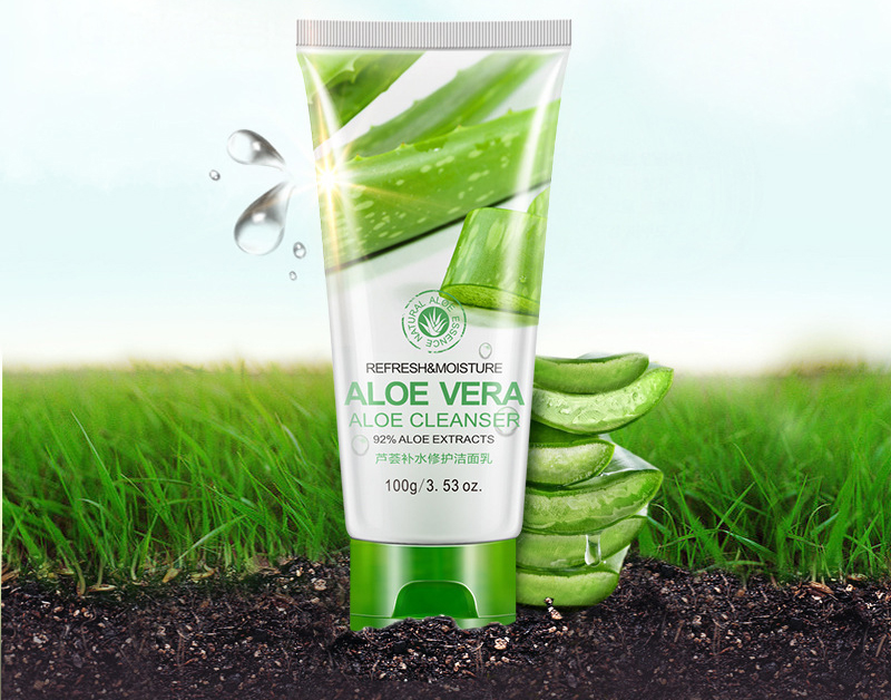 BIOAQUA Aloe Vera Facial Cleanser Refresh Moisture Repairing Plant Extract Gentle Face Washing 