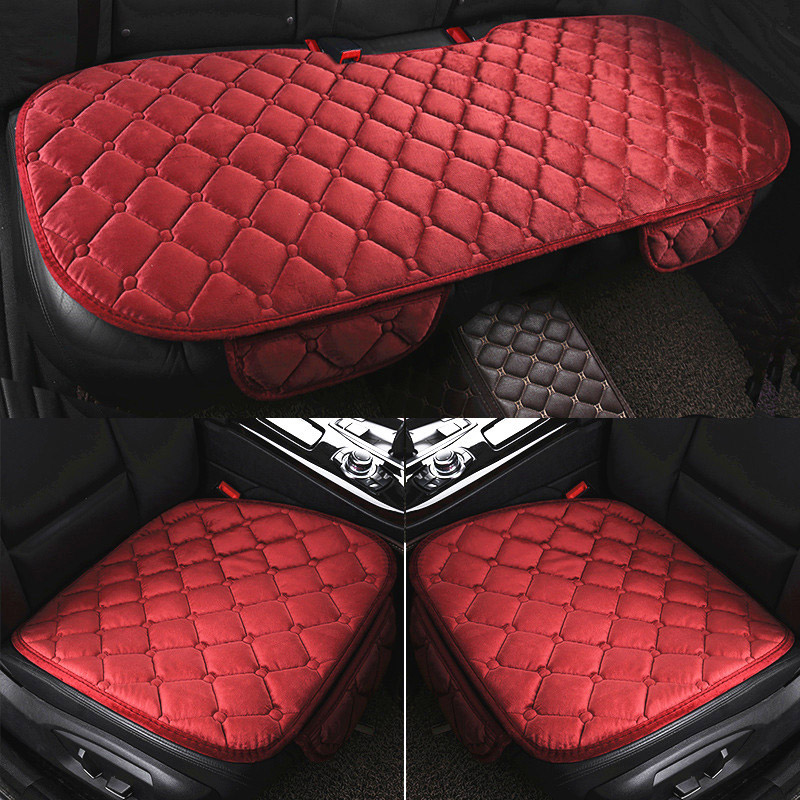 3PCS Universal  Seat Covers Thicken Cushion Front Rear Protector Nonslip