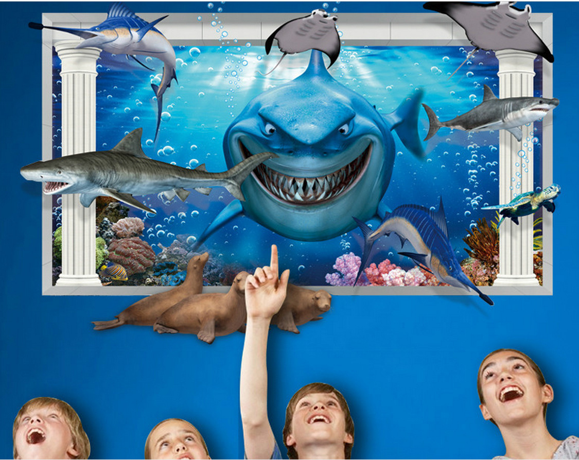 Miico 3D Creative PVC Wall Stickers Home Decor Mural Art Removable Submarine Decor Sticker