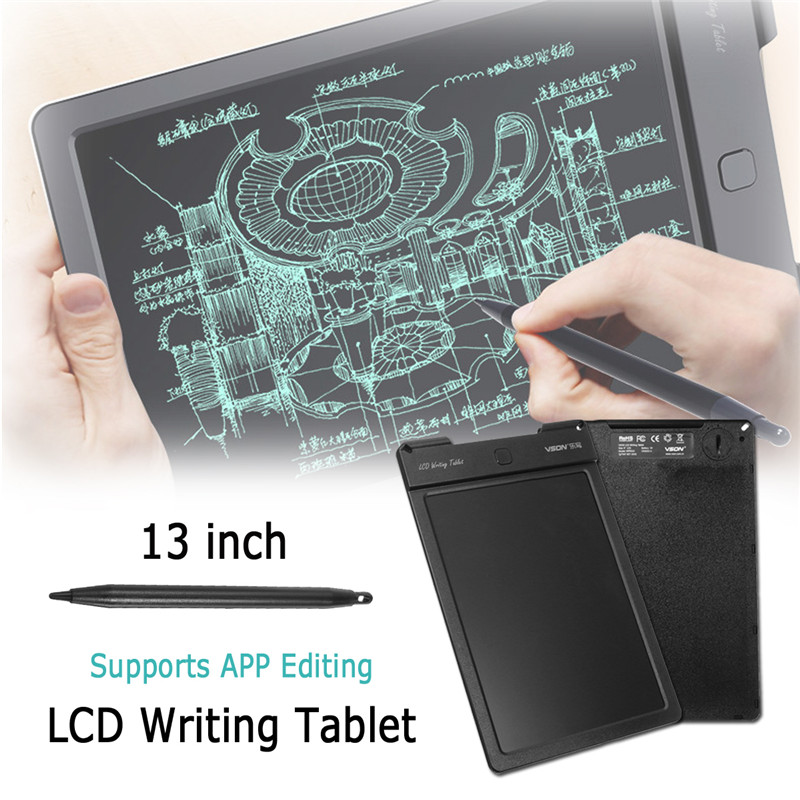13 inch Portable LCD Writing Tablet Rewritable Pad Artwork Draft APP Paint Edit