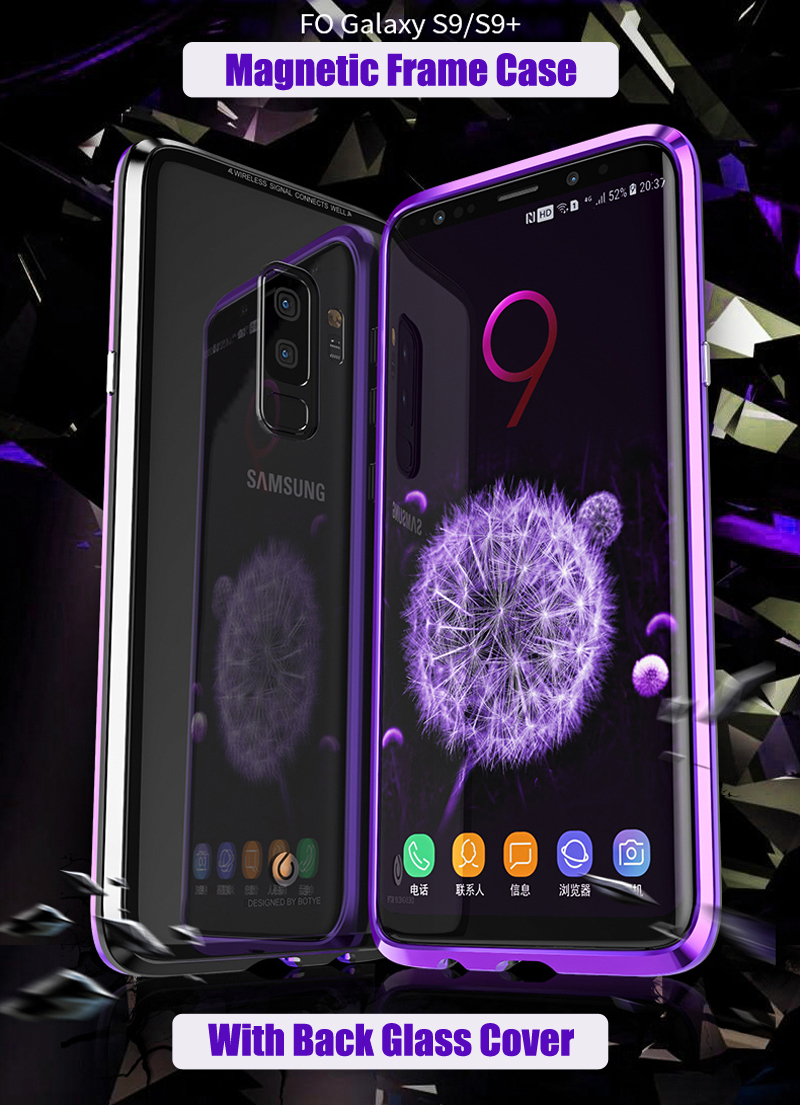 Bakeey Magnetic Adsorption Metal Clear Glass Protective Case for Samsung Galaxy S9/S9 Plus 13