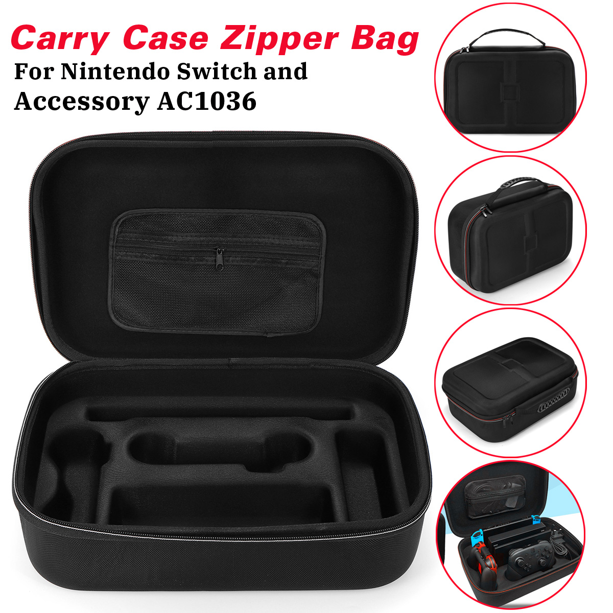 EVA Shockproof Hard Protective Carry Case Waterproof Zipper Bag For Nintendo Switch Game Console 8