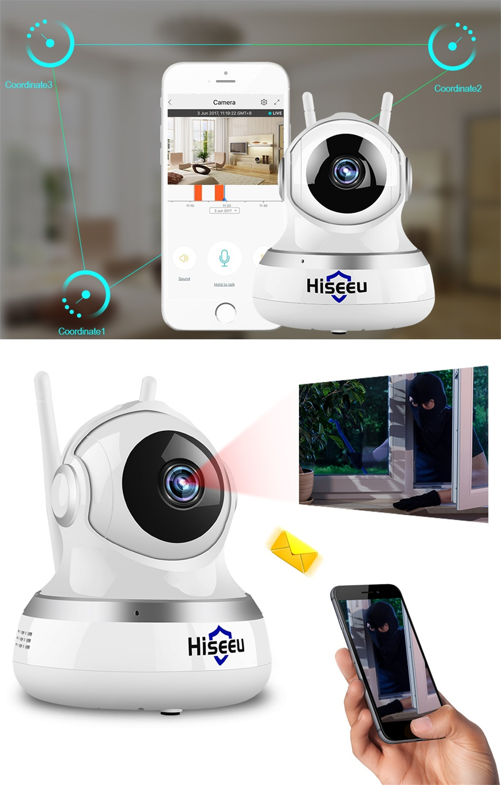 Hiseeu 1080P WiFi IP Camera CCTV Video Surveillance P2P IR Security Cloud TF Card Storage Camera 37
