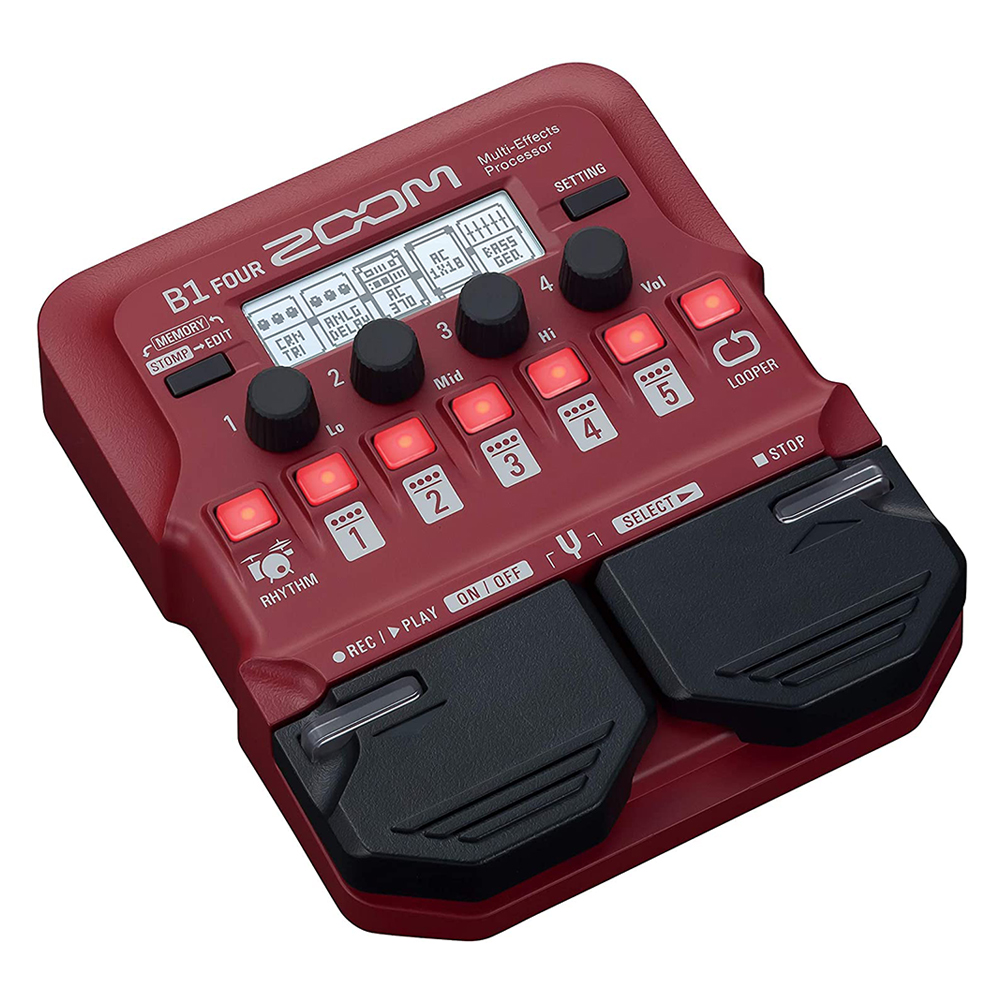 Zoom B1 FOUR/B1X FOUR Bass Guitar Multi-Effects Processor Pedal, With Built-in effects,Amp Modeling, Looper, Rhythm Section, Tuner, Battery Powered - Photo: 2