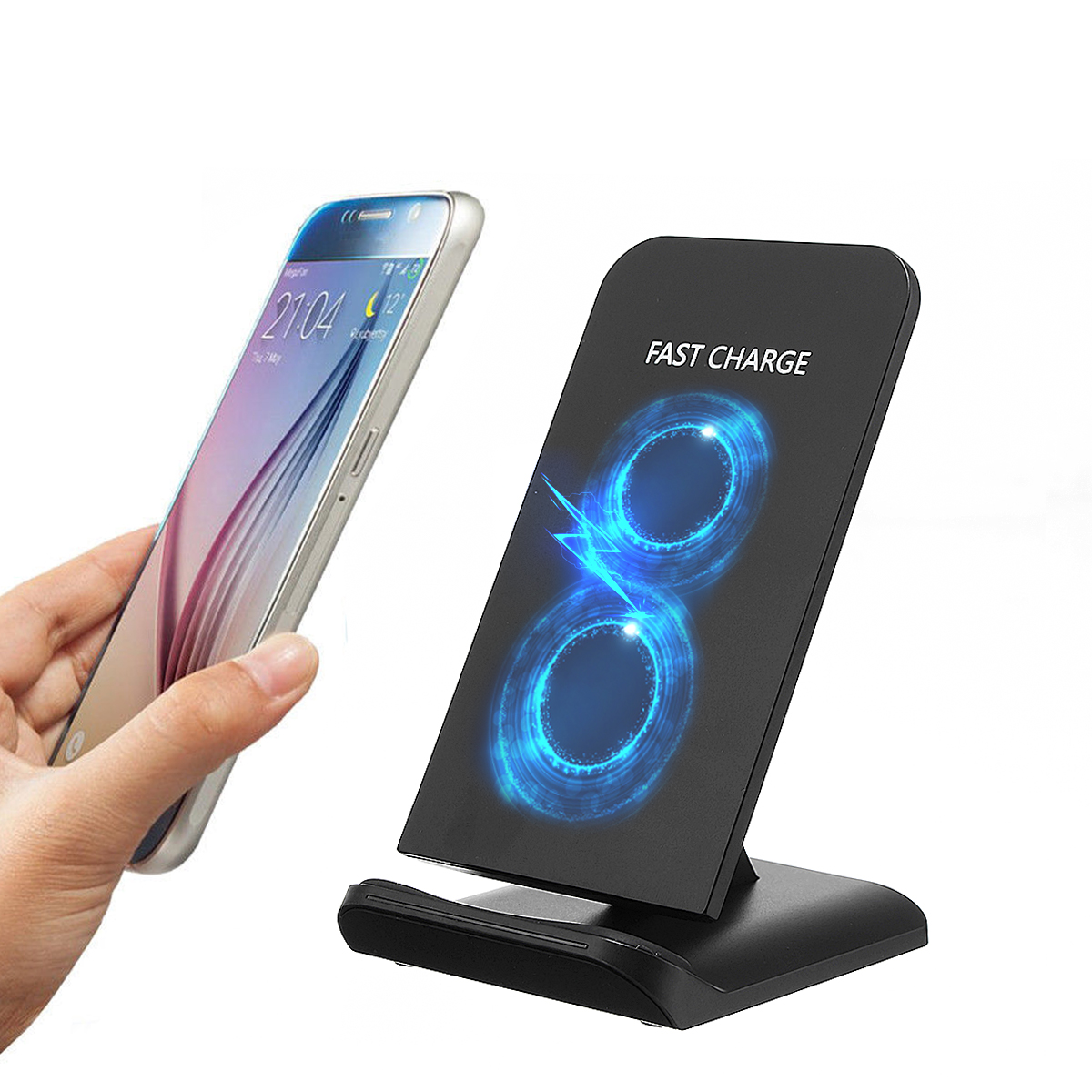

M520 10W 2 Coils Qi Wireless Quick Charger Stand Holder for Samsung S8 Galaxy Note 8 iPhone 8 Plus X